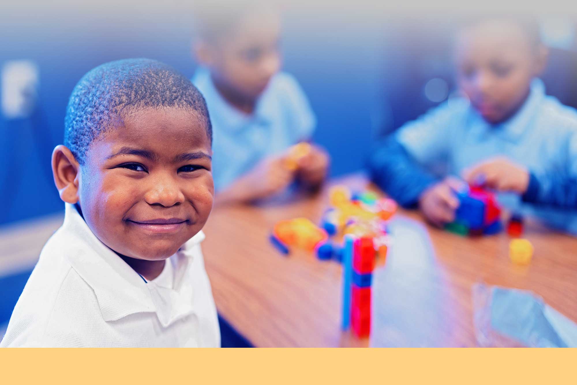 Smiling student in the classroom